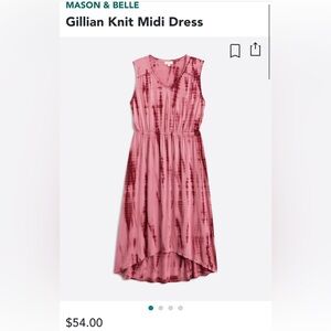 NWT- Stitch Fix Mason & Belle pink tie dye midi dress size Large